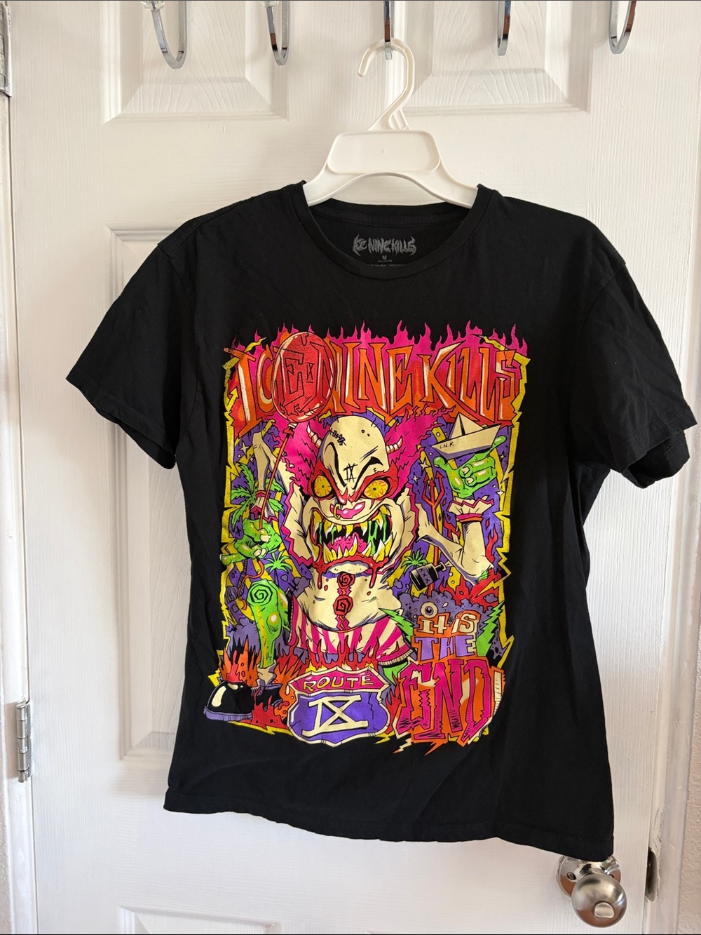 Ice Nine Kills Black Graphic Tee with Neon Monster Print